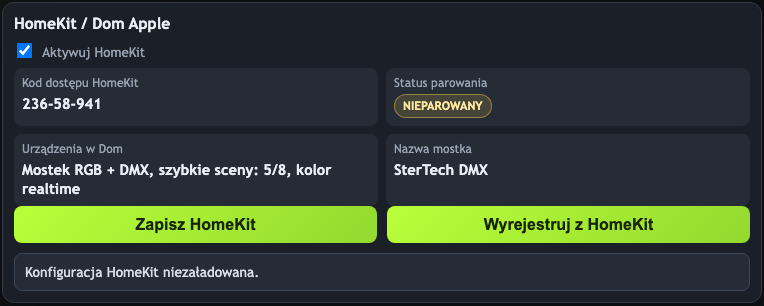 SterTech DMX - integracja HomeKit